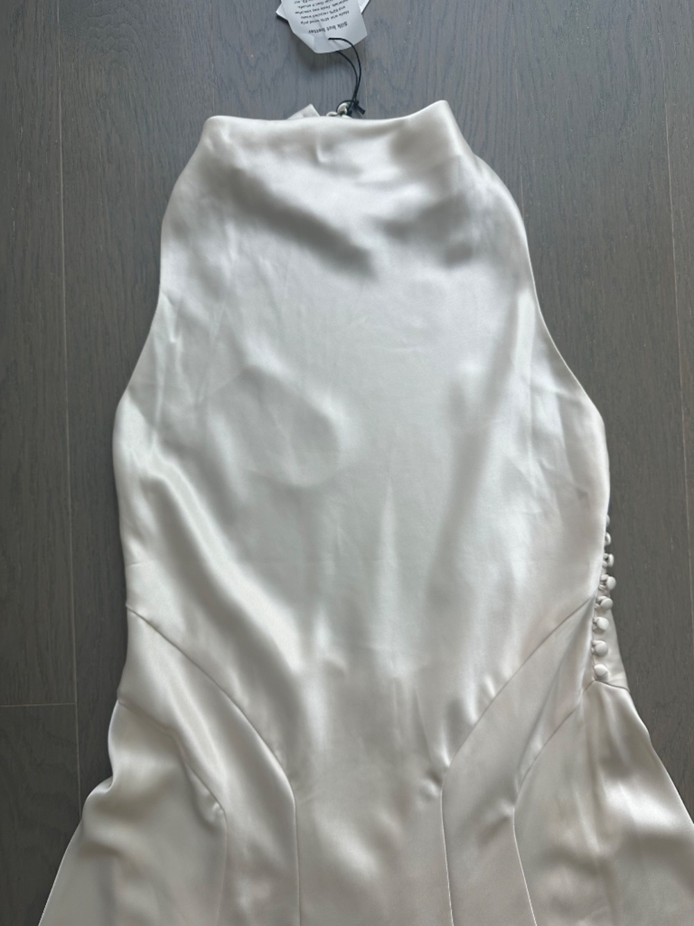 Reformation ROY Satin Wedding Dress Halter Gown Fior Di Latte Ivory With Tags 8 - Picture 4 of 15